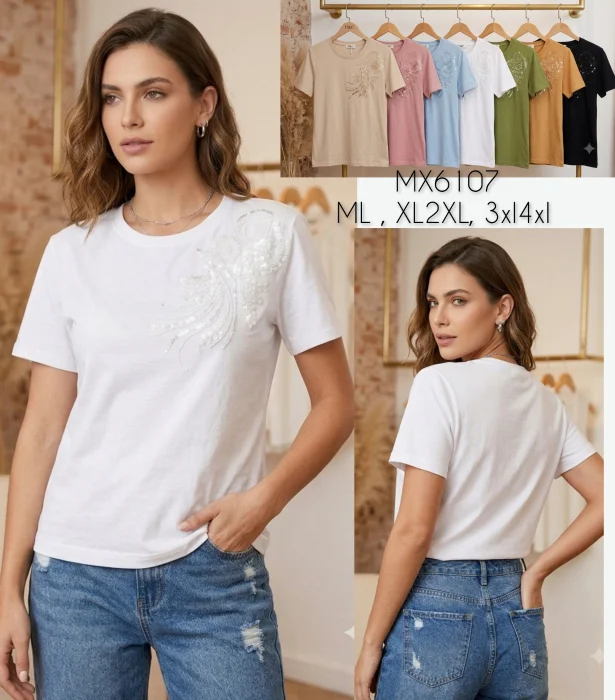 Remera Importada de Algodón con Detalles