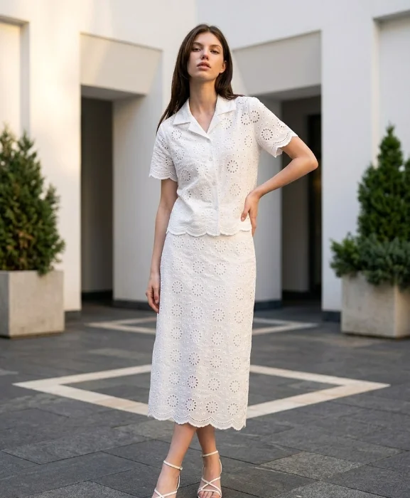 Camisa de Full Broderie