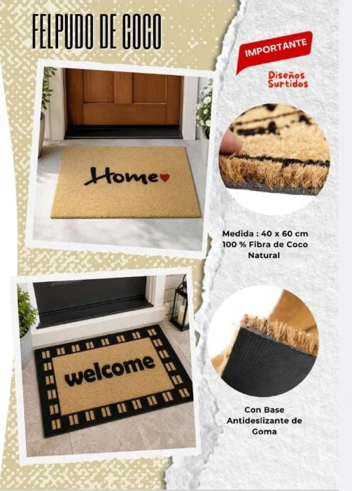 Alfombra Coco Liviano
mide 40 X 60 Cm
por Mayor $5500