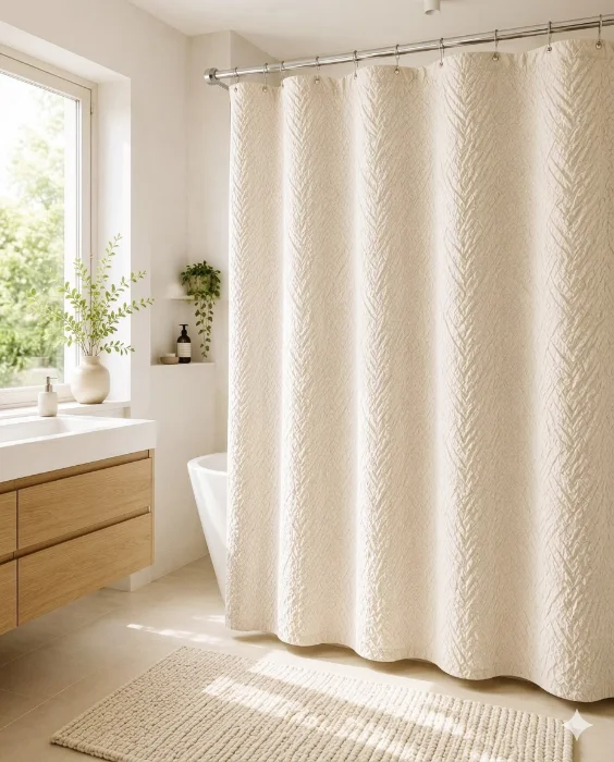 Cortina de Baño+ Ganchitos 
marca Destiny Home 
por Mayor 
$18.000