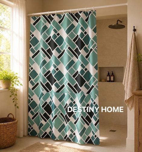*cortinas de Baño Razo 
estampadas 
mide 170x180 Cm 
marca Destiny Home - Imagen 2