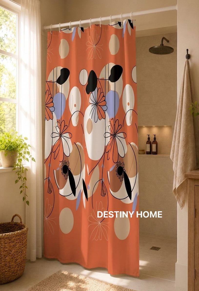 *cortinas de Baño Razo 
estampadas 
mide 170x180 Cm 
marca Destiny Home - Imagen 3