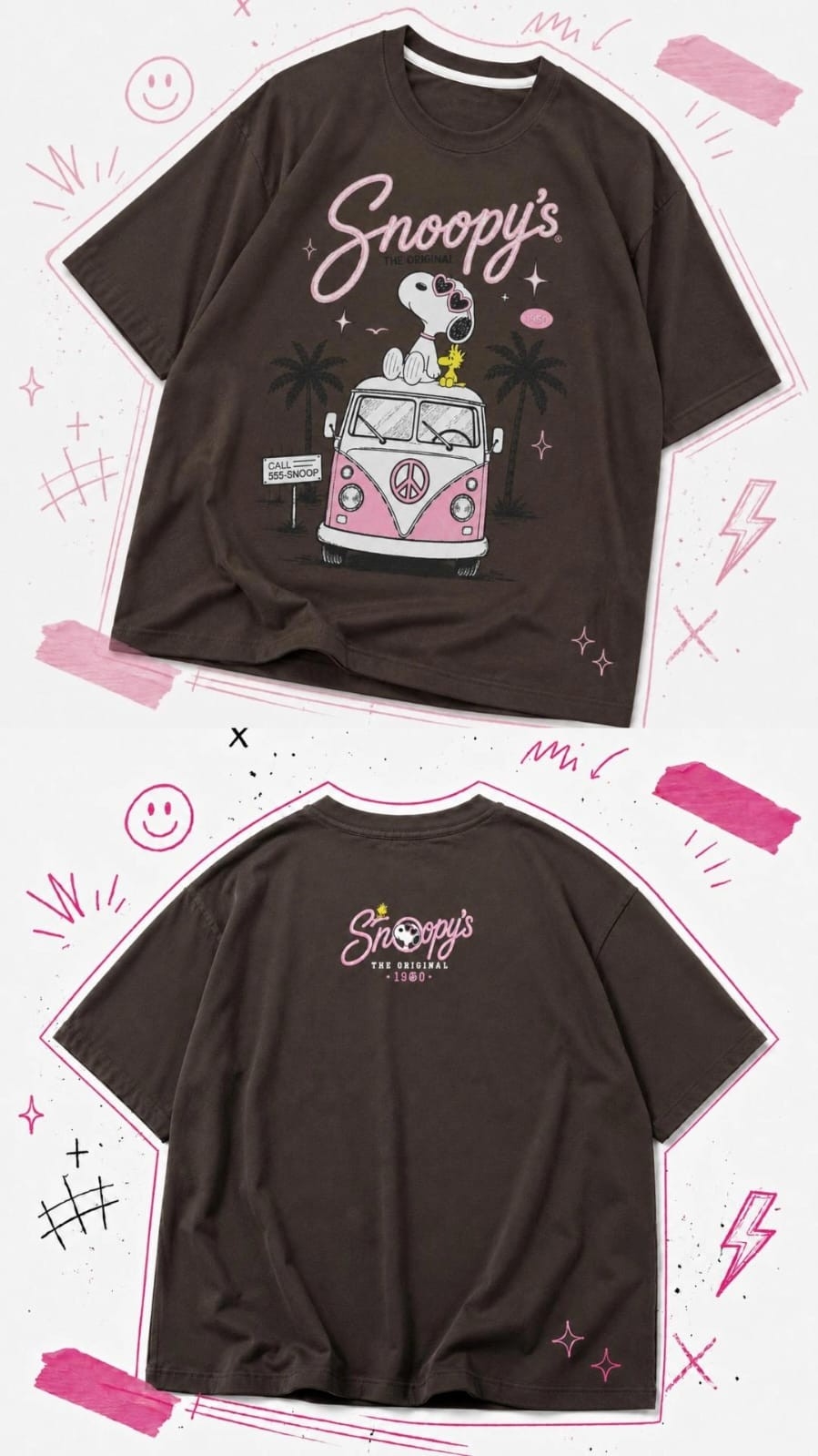 Remeron #snoopy Negro Natural y Choco - Imagen 3