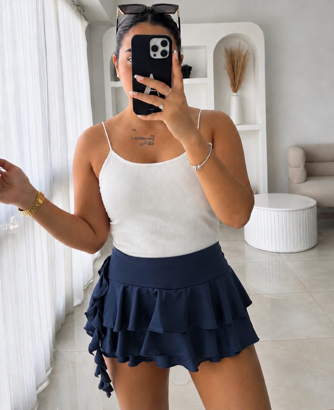 Pollera Short Encaje Lycra Microtull - Imagen 3