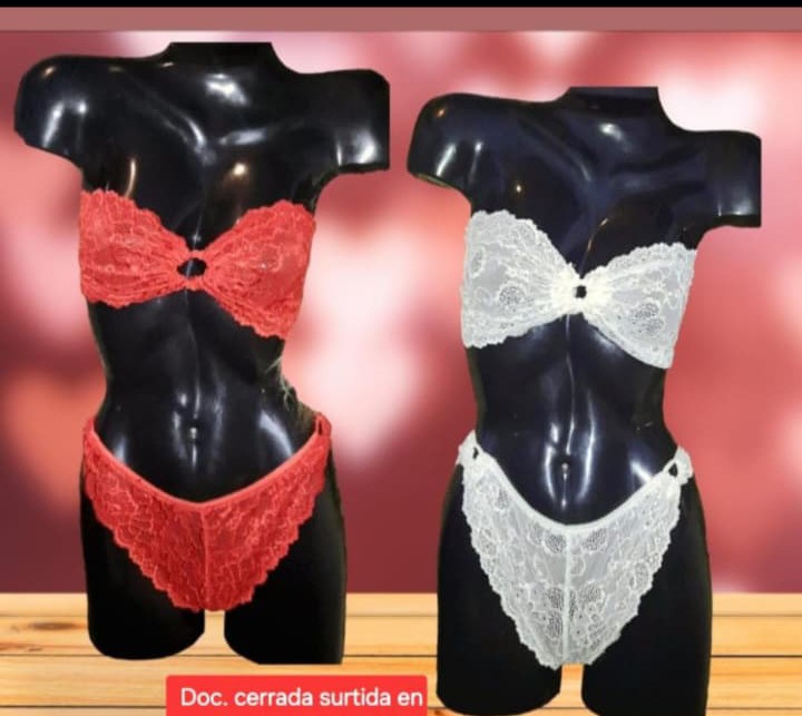 Conjunto Encaje Bando Vedetinas con Frunce - Imagen 2
