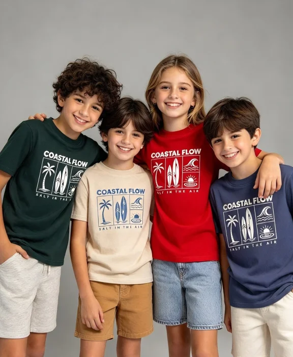 Remeras con Estampa de Niño Algodón Peinado