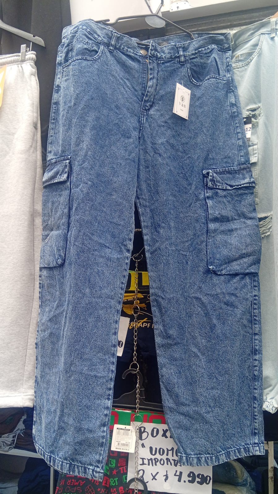Jean Baggy Cargo Grande Pantalon Ancho Y2k Denim Moda Unisex Mayoristas Especial - Imagen 3