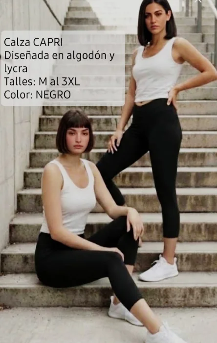 Calza Capri Algodón con Lycra