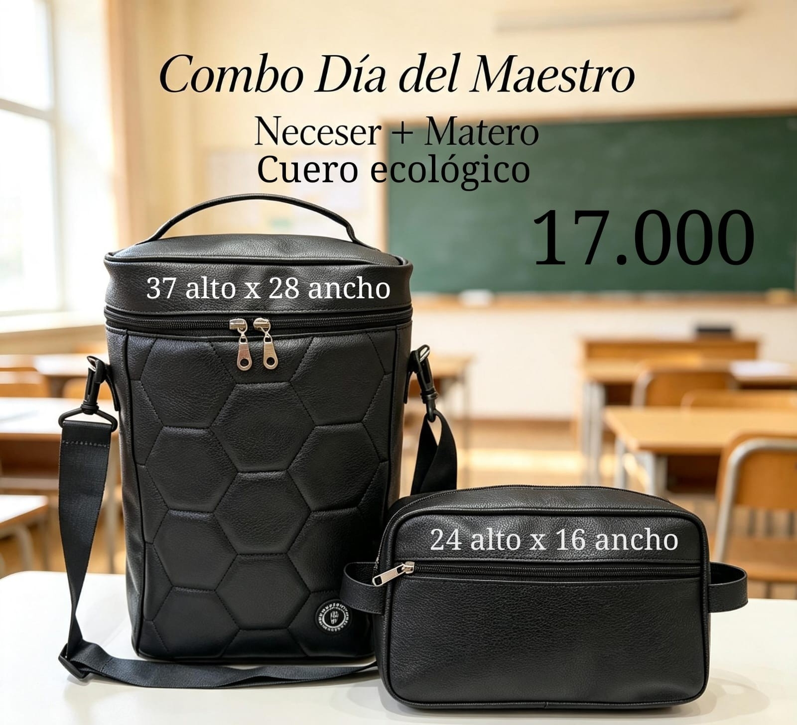 Combo Matero + Neceser Cuero Ecológico Excelente Calidad - Imagen 2
