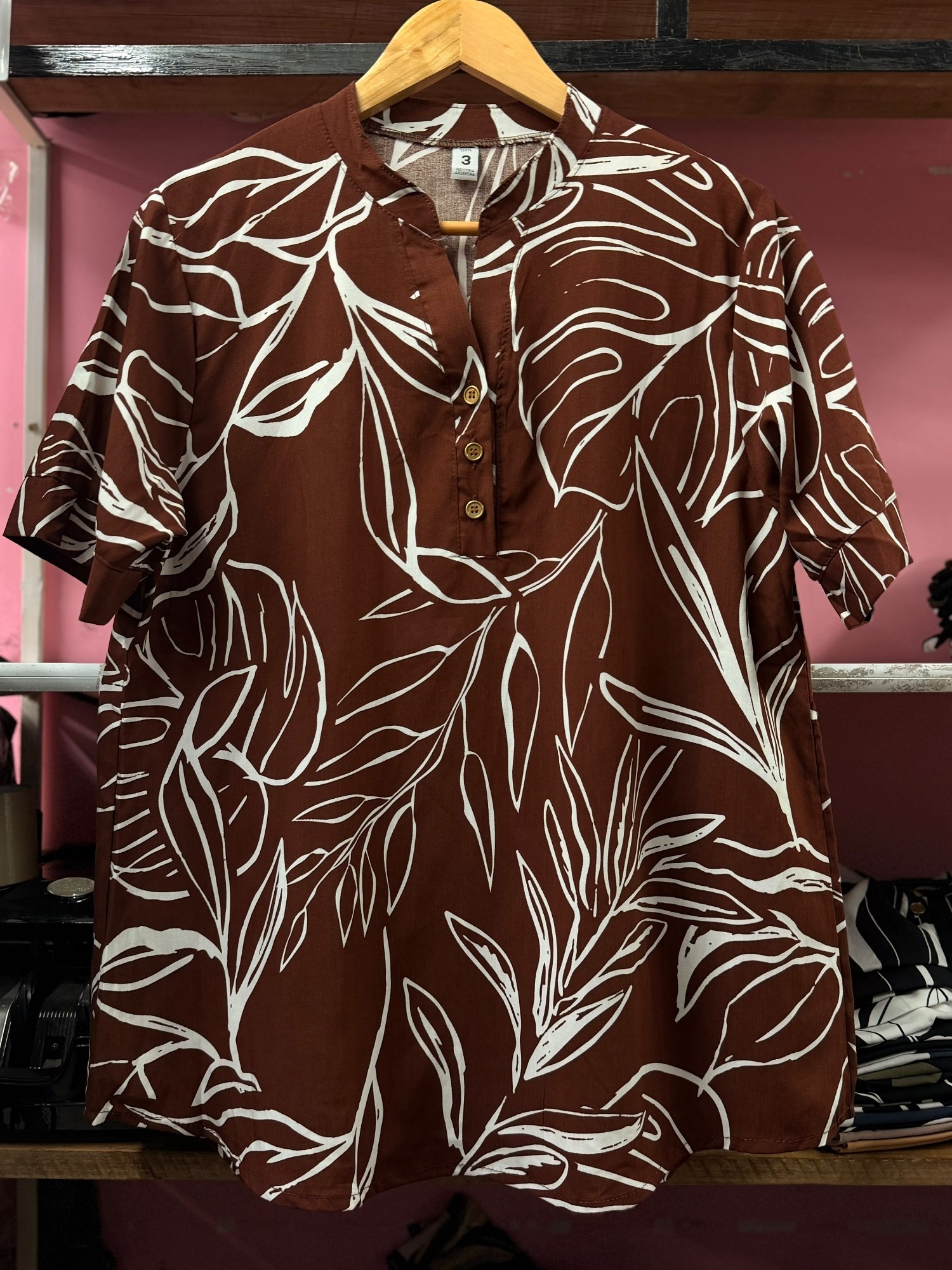 Camisola Cuello Mao, Manga Corta - Imagen 2