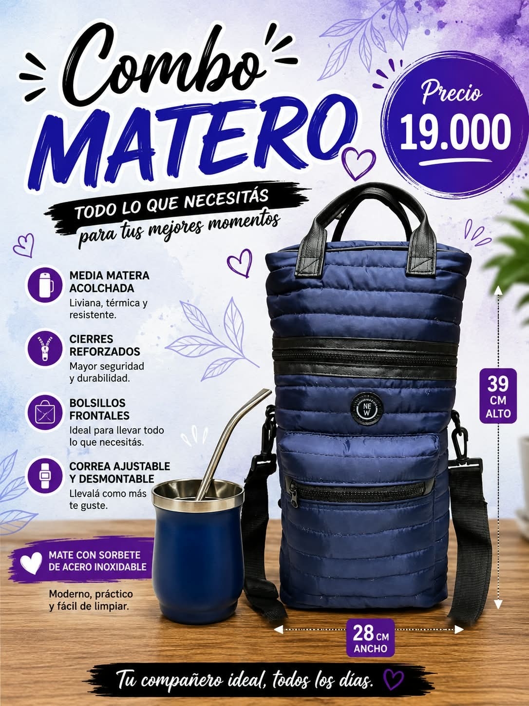 Combo Matero + Vaso Mate de Excelente Calidad - Imagen 1