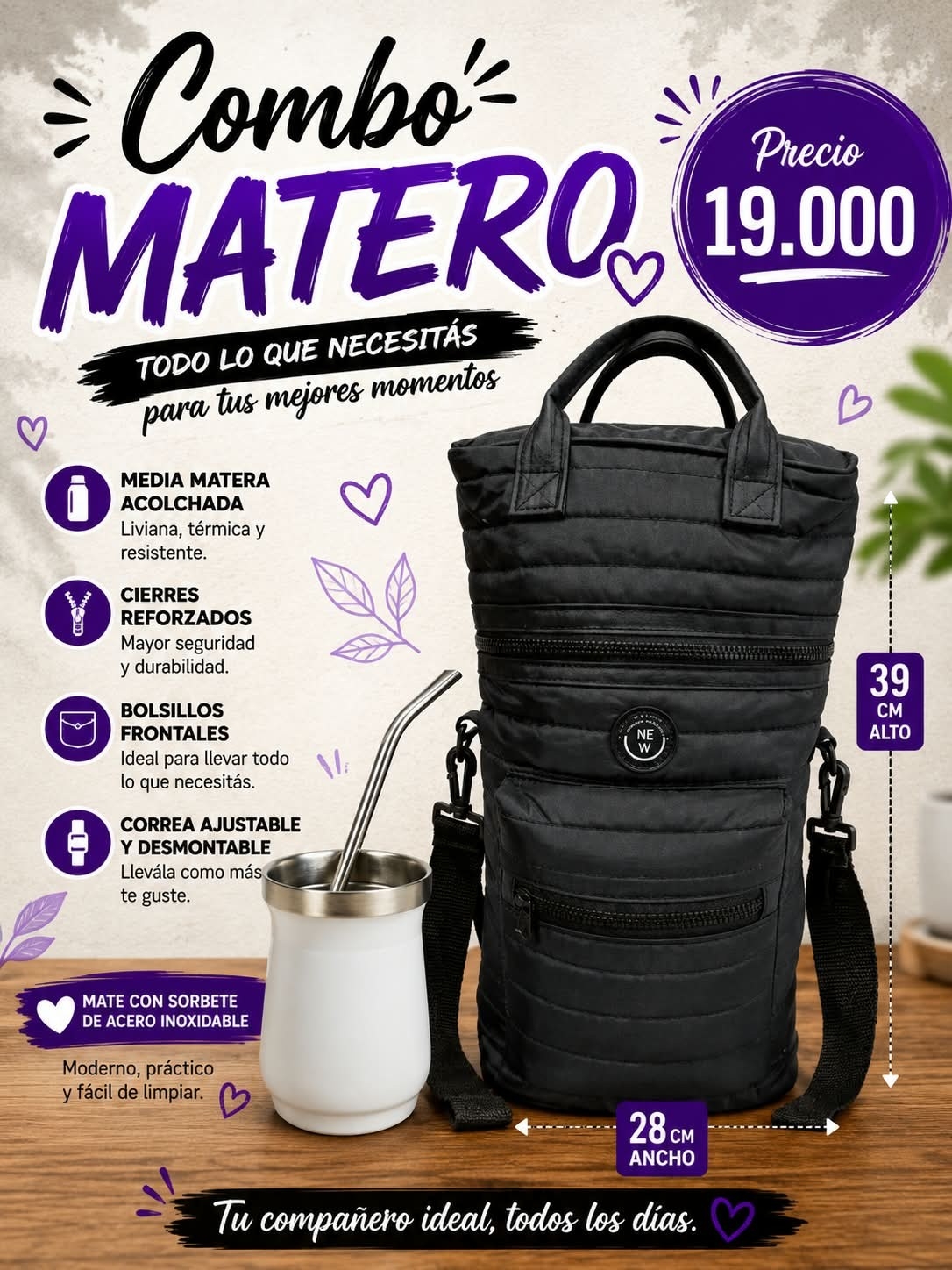 Combo Matero + Vaso Mate de Excelente Calidad - Imagen 2
