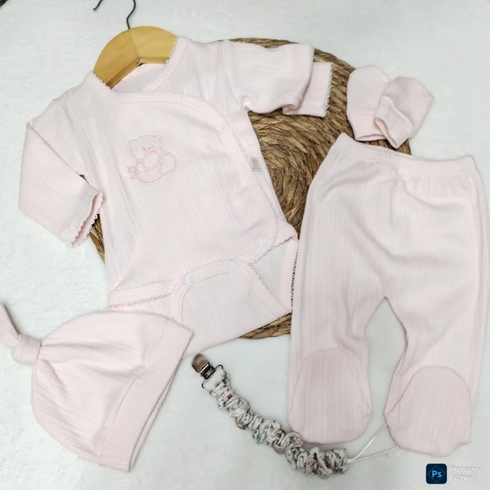 Ajuar 4 Piezas Body Kimono Picot