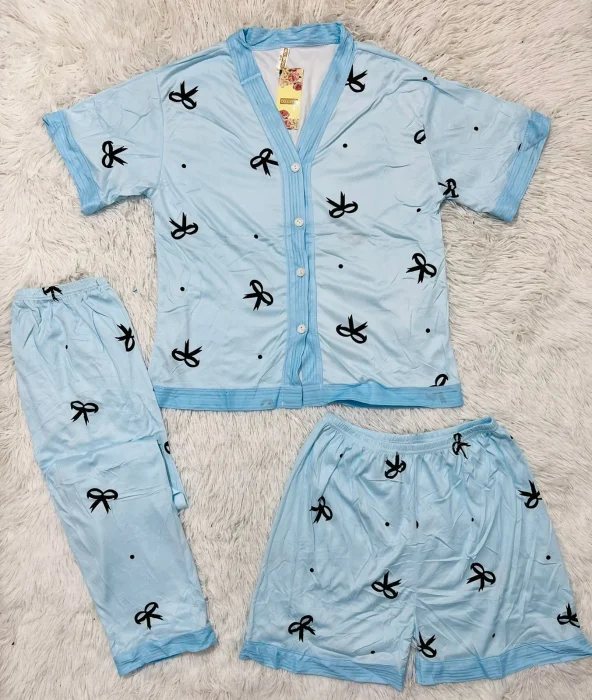 Pijamas Camiseros de 3 Piezas