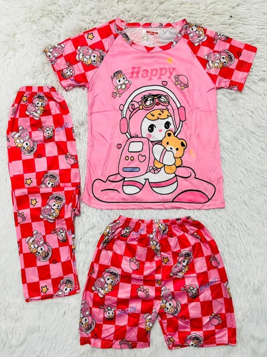 Pijamas de 3 Piezas de Nena