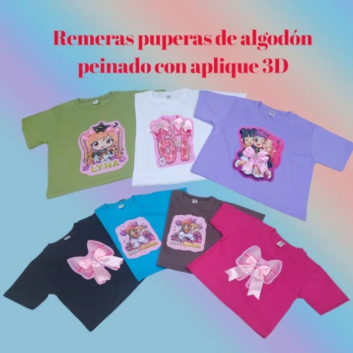 Crop Algodón Peinado Nenas con Aplique 3d