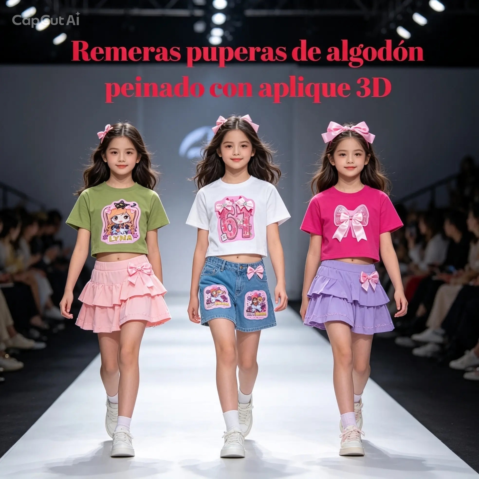 Crop Algodón Peinado Nenas con Aplique 3d - Imagen 2