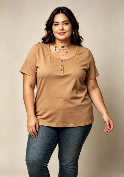 Remera con Botones Talles Grandes