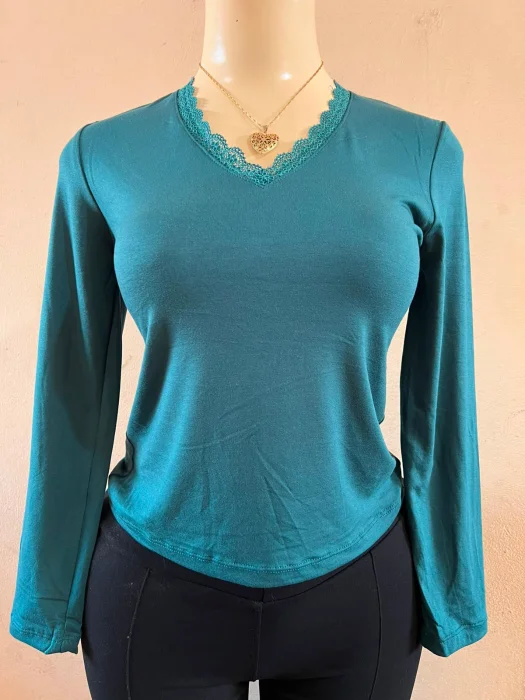 Camiseta Puntilla Modal Viscosa