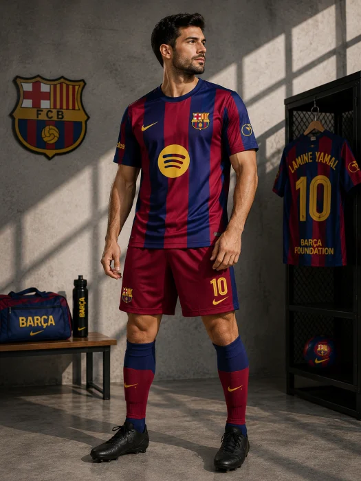  Conjunto  Barcelona- Yamal   Conjunto de Adulto  Sublimado Premium   Adulto