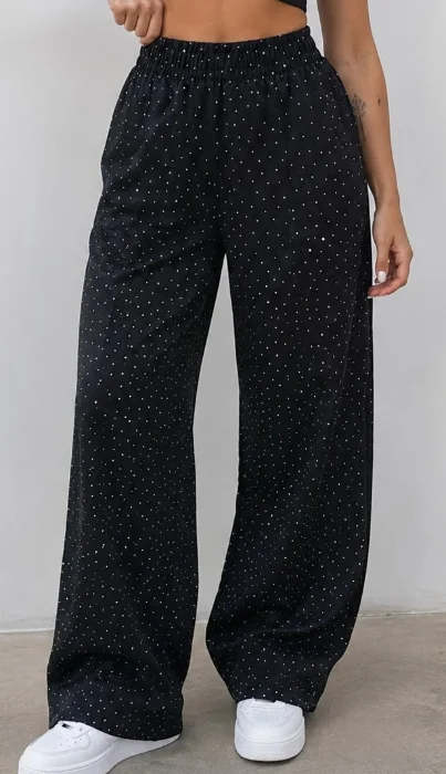 Pantalon con Estrass Palazo Cey