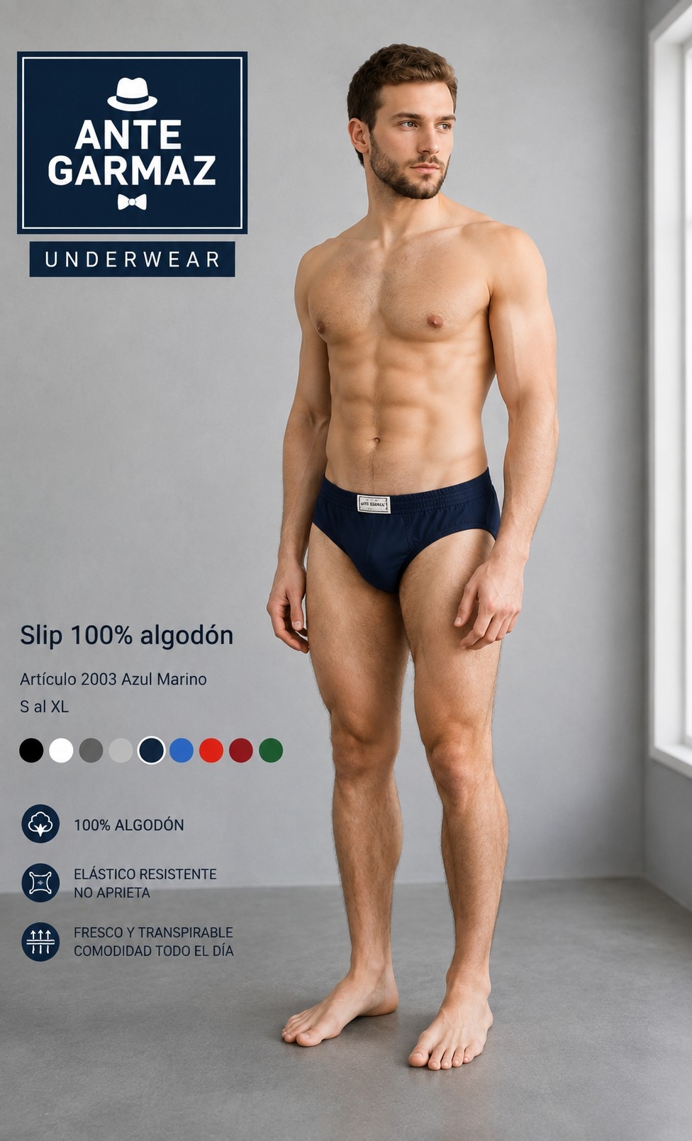 (art: Sl2003) Slip Hombre Algodón Ante,garmaz - Imagen 5