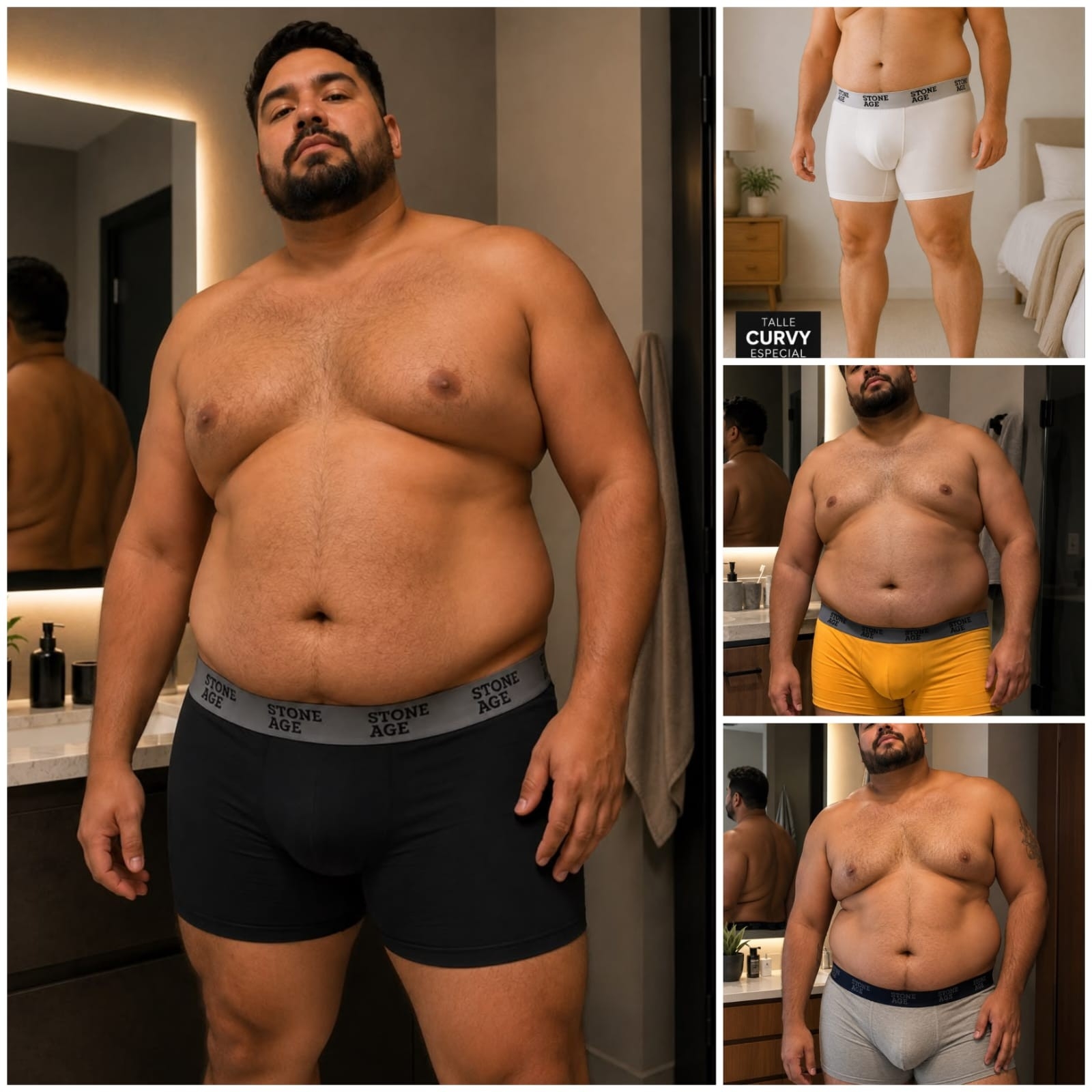 (art:st155e) T/especial Boxer Stoneage Liso Hombre Original - Imagen 1