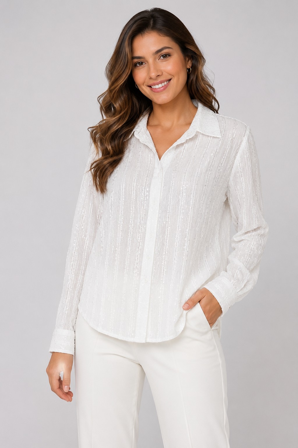 Camisa Importada Poliéster con Brillo - Imagen 2