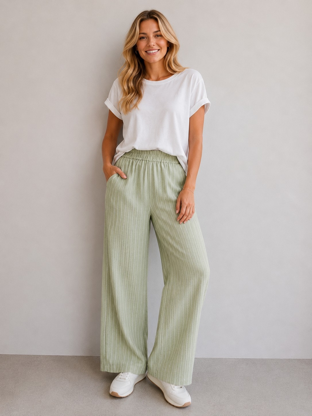 Pantalón Lino a Rayas - Imagen 2