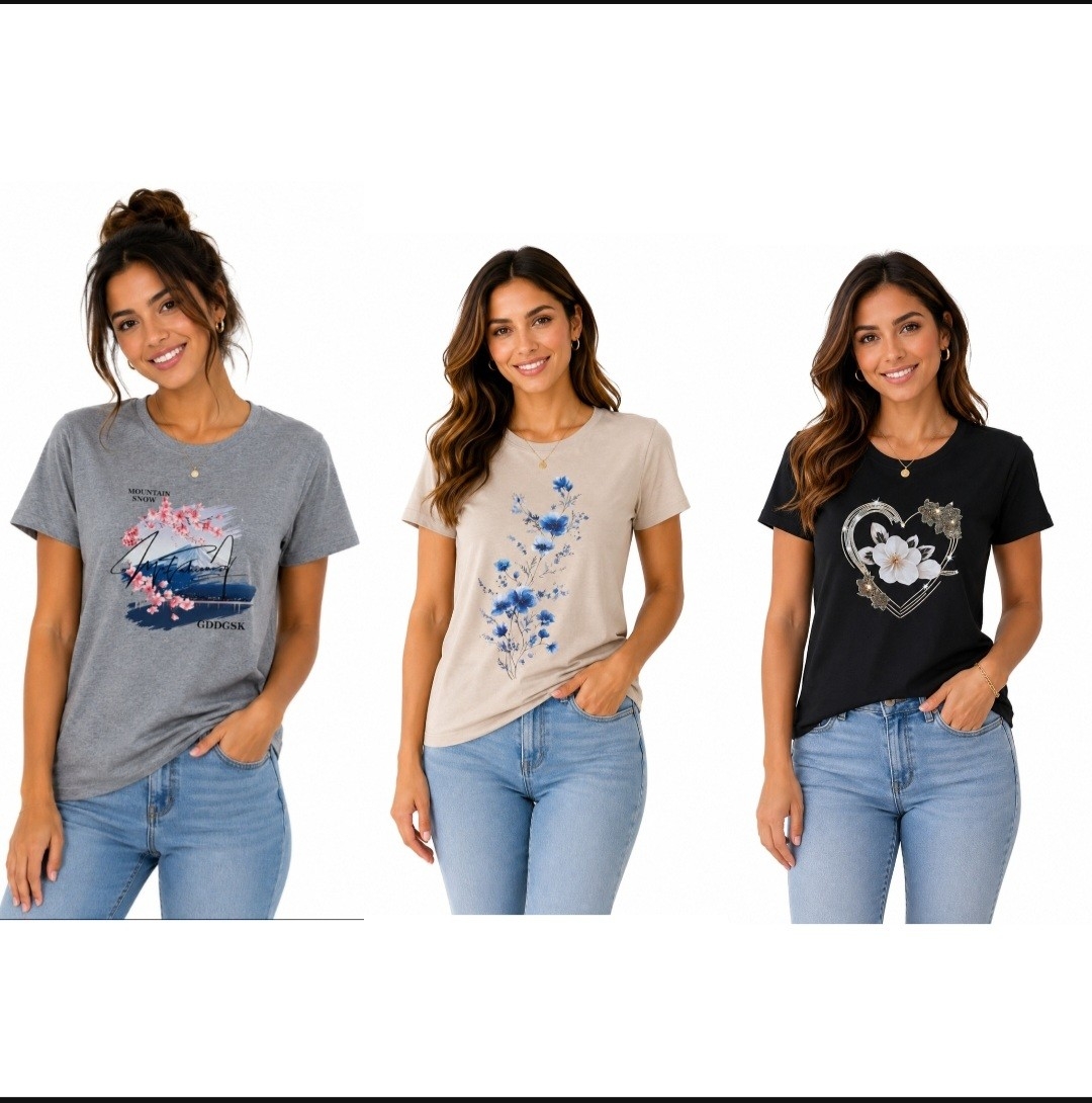 Remeras   de Algodón Peinado 24/1 de Mujer - Imagen 3