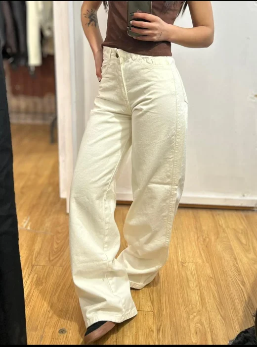 Wide Leg Tiza - Crema - Natural