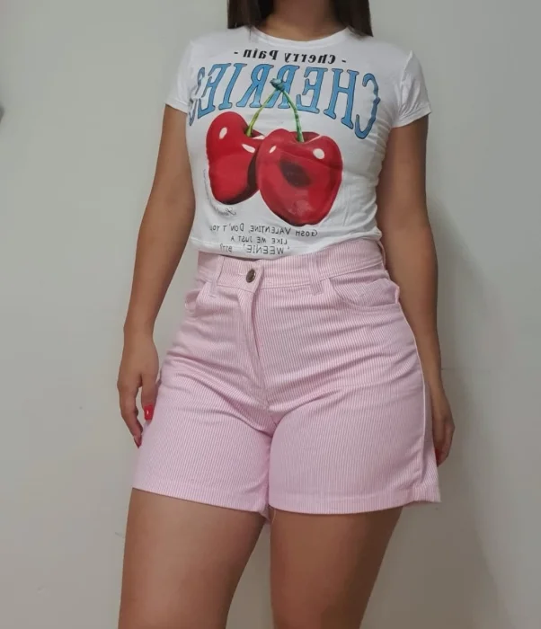 Short Rayado Rosa