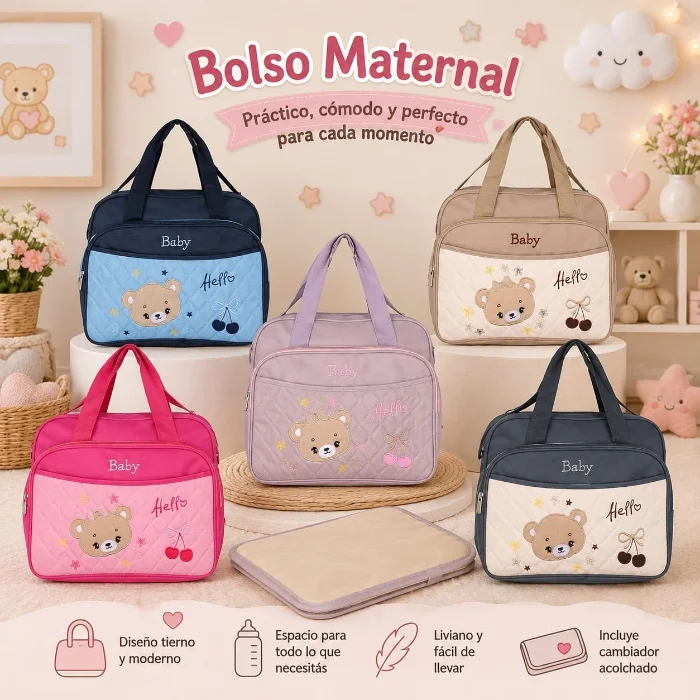 Bolso* *maternal con Cambiador*  Impermeable de Excelente Calidad.*