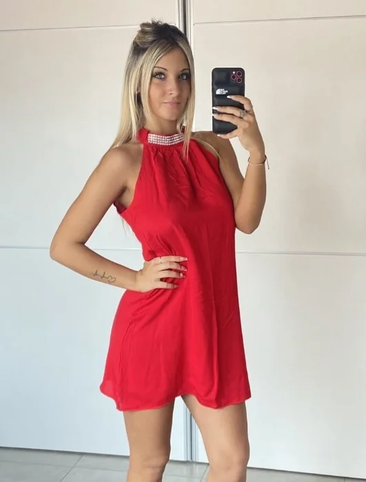 Vestido Gargantilla con Strass