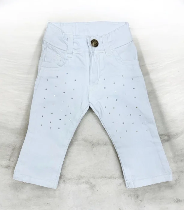 Pantalon Beba Gabardina Semi Oxford Elastizado Brillos