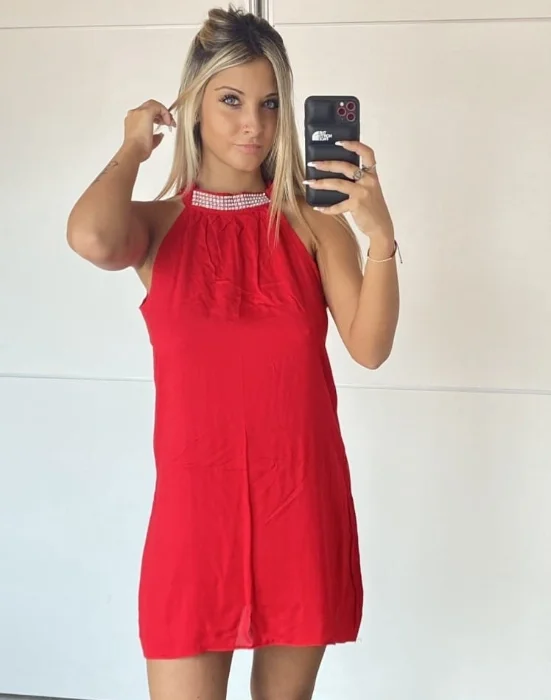 Vestido Gargantilla Strass