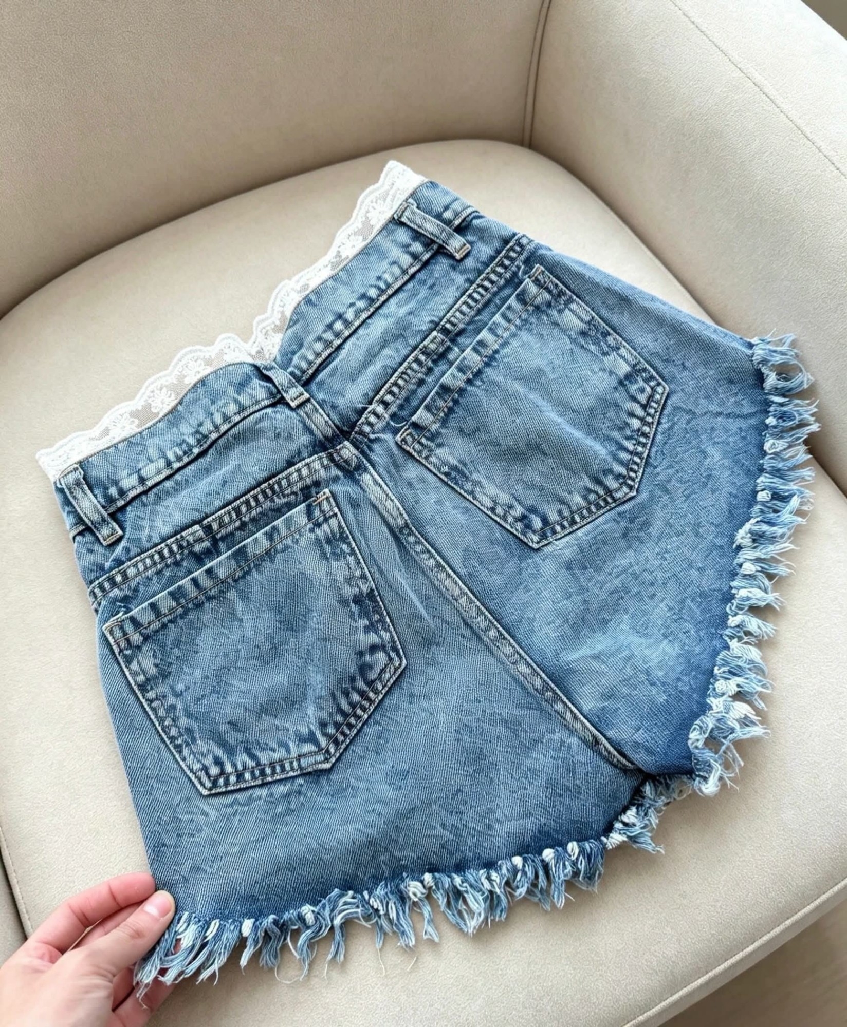 Short Desflecado con con Encaje(leer Descripción) - Imagen 4