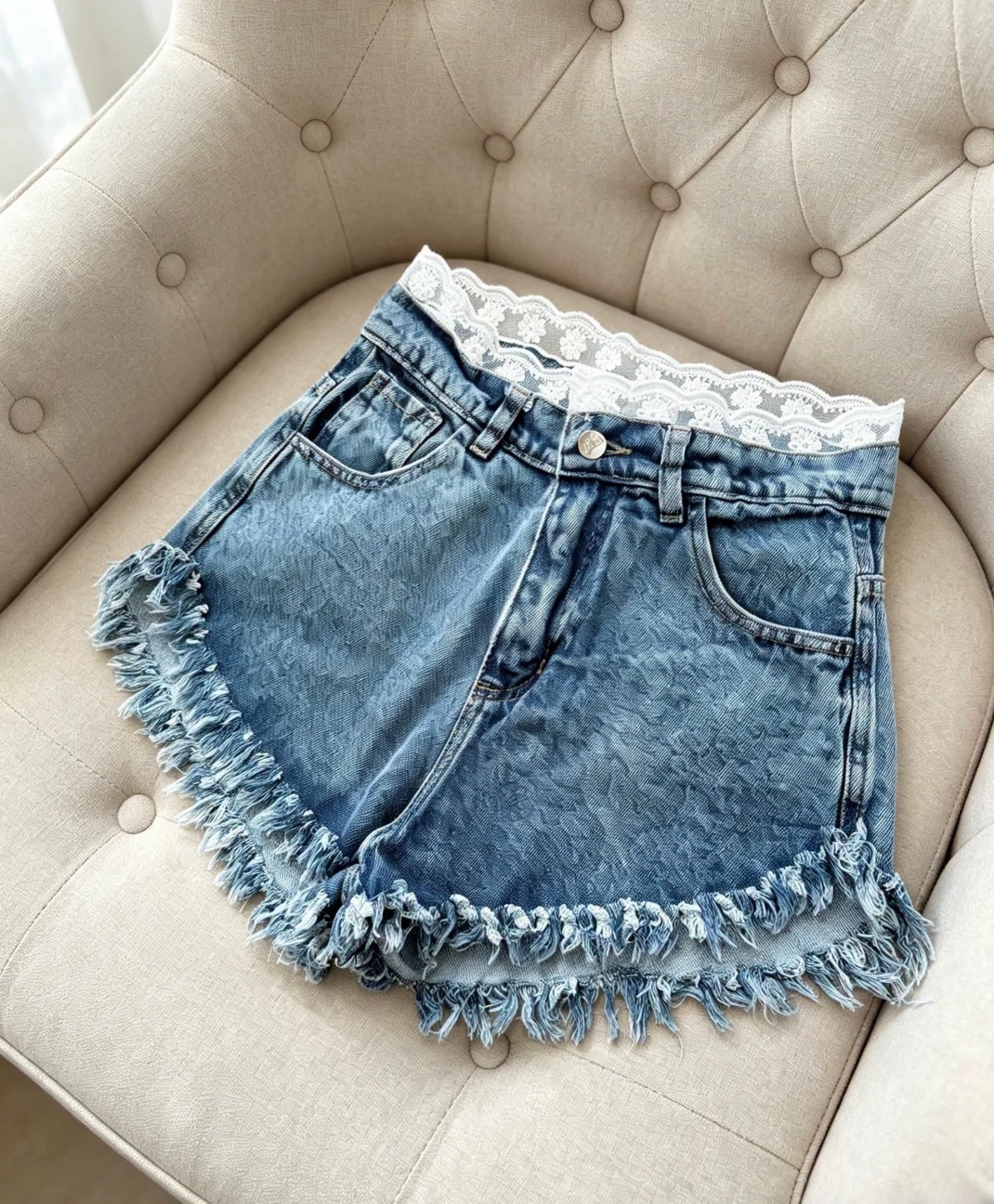 Short Desflecado con con Encaje(leer Descripción) - Imagen 5