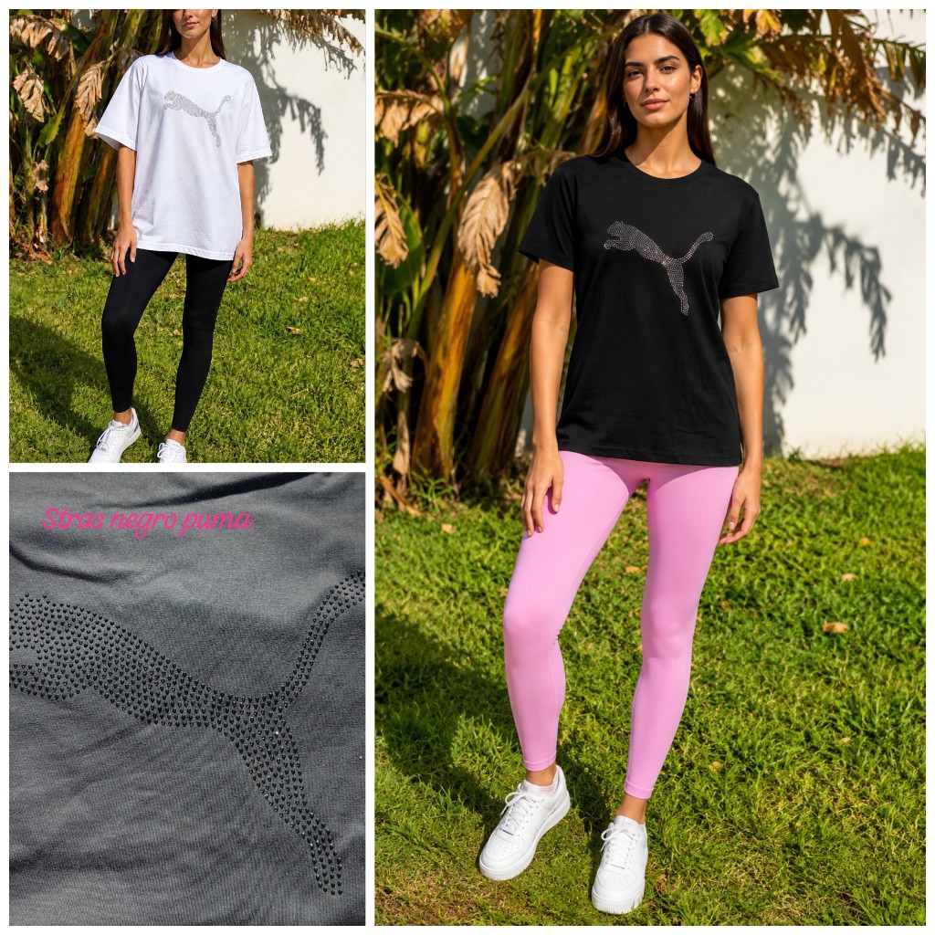 Remera.unisex. Basica Con. Stras. Pum  Adis. Nik - Imagen 2