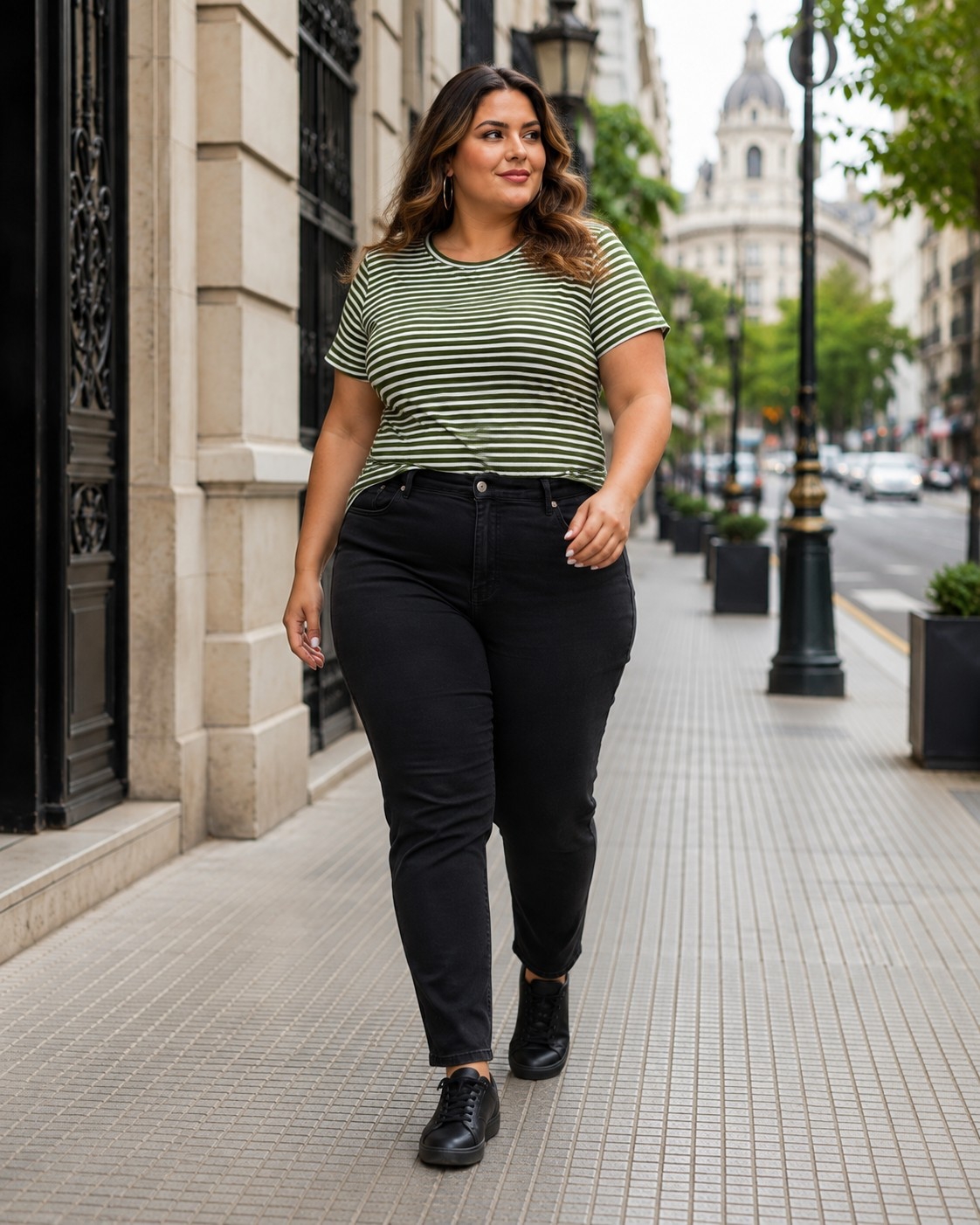 Remera Rayada Modal Plus Size - Imagen 3
