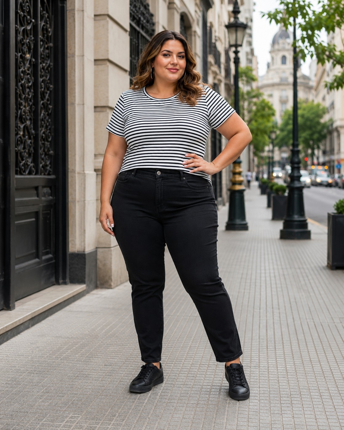 Remera Rayada Modal Plus Size - Imagen 5
