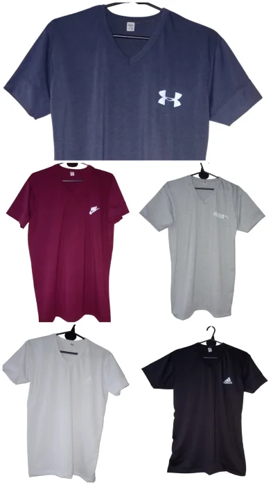 Remeras Cuello V con Diferentes Logos X Unidad