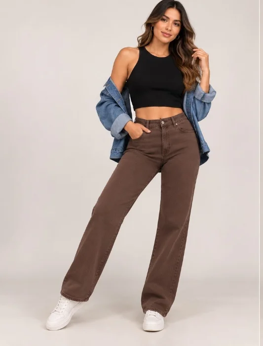 Art 1161 Jeans Color Chocolate Wide Leg