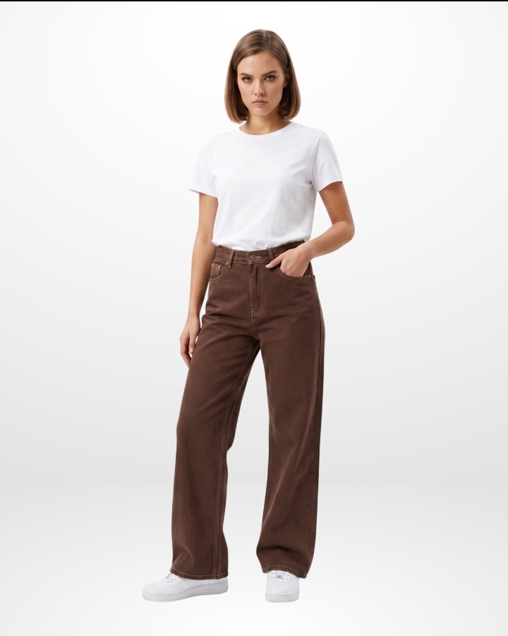 Art 1161 Jeans Color Chocolate Wide Leg - Imagen 5