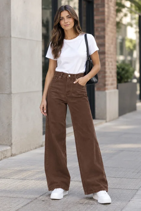 Art 1161 Jeans Color Chocolate Wide Leg