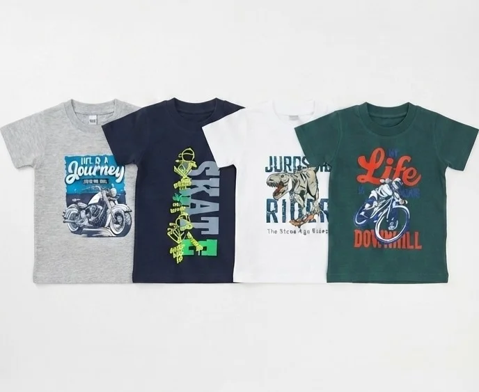 Remeras Cortas Algodón Peinado Niños