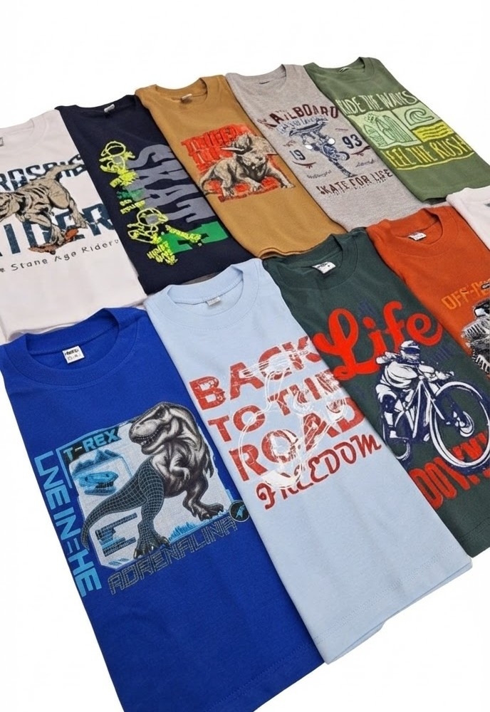 Remeras Cortas Algodón Peinado Niños - Imagen 3