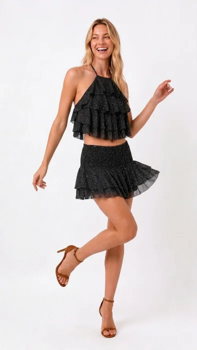 Art. 543 Short Pollera Tul Brillos