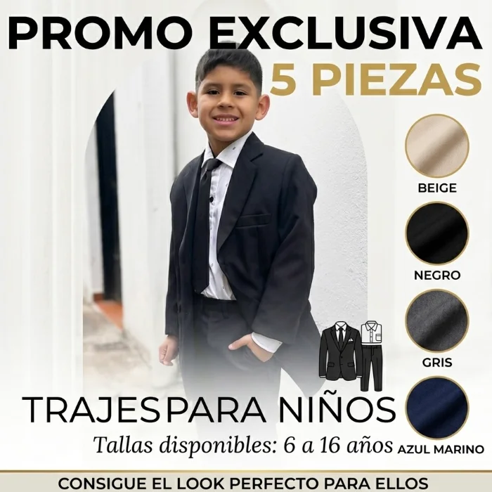 Combo Traje Completo de Niños 5 Piezas