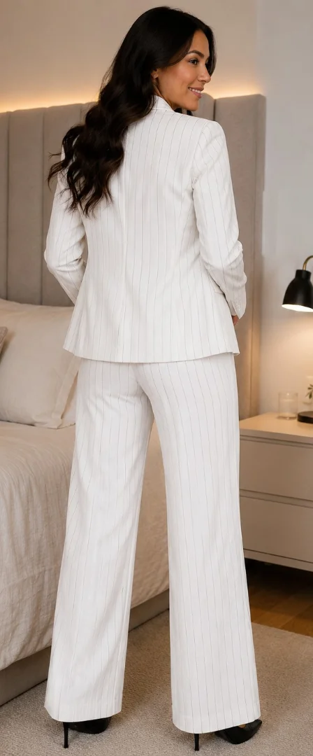 Conjunto de Blazer+ Pantalón con Gliter Plateado - Imagen 1